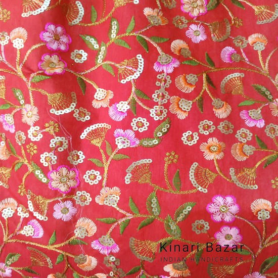 Embroidered Silk Fabric