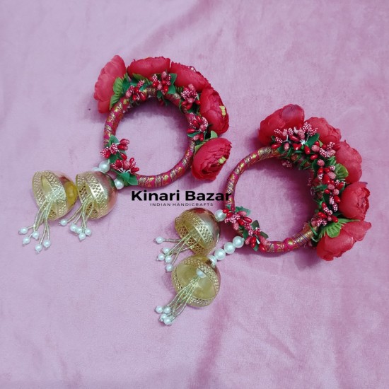 Handcrafted Flower Silk Thread Bridal Bangles  