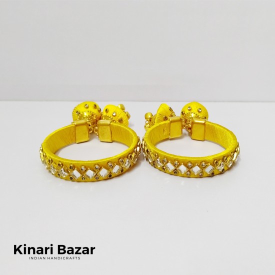 Handmade Silk Thread Kundan Bangles