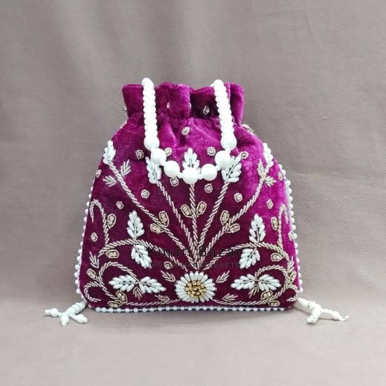 Glass Beads Handmade Potli Bag