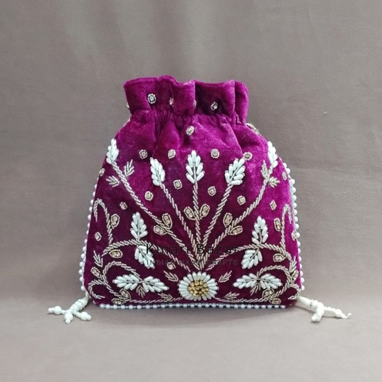 Glass Beads Handmade Potli Bag