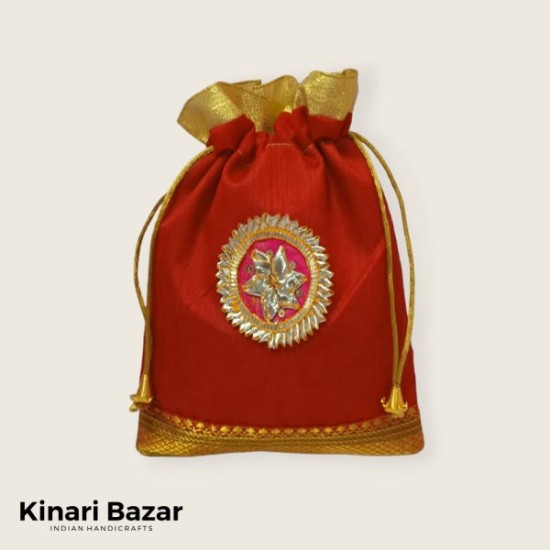 Gota Flower Gift Potli Bags