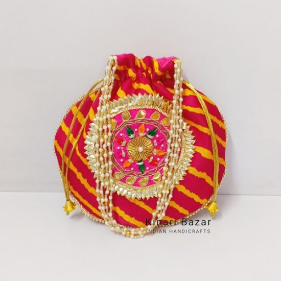 Gota Leheriya Potli Bags